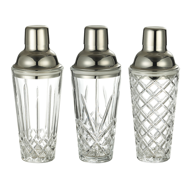 Bitters Bottle Set - Crystal Dublin Glass Cocktail Shaker, 17oz