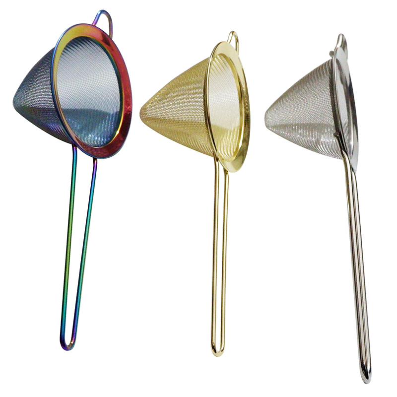 Bitters Bottle Set - Fine Mesh Cocktail Strainer Conical Bar