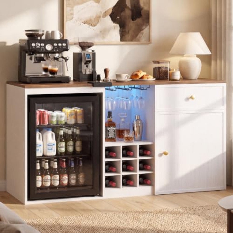 Coffee Bar Cabinet with Fridge - Home Bar And Fridge review and price
