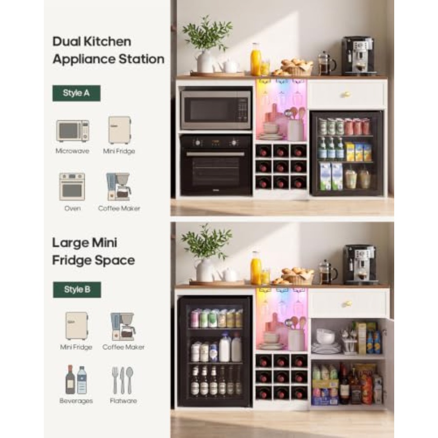 Coffee Bar Cabinet with Fridge - Home Bar And Fridge review and price