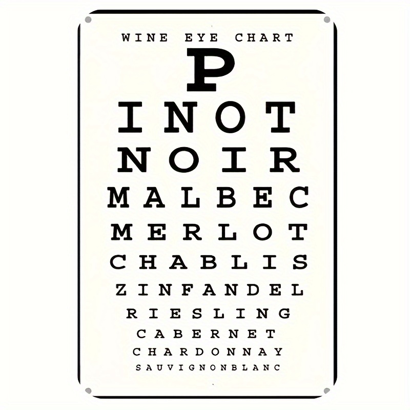 Vintage Wine Eye Chart Metal S - Home Bar Cafe review and price