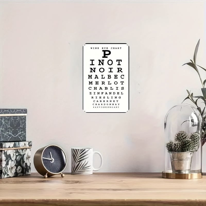 Vintage Wine Eye Chart Metal S - Home Bar Cafe review and price
