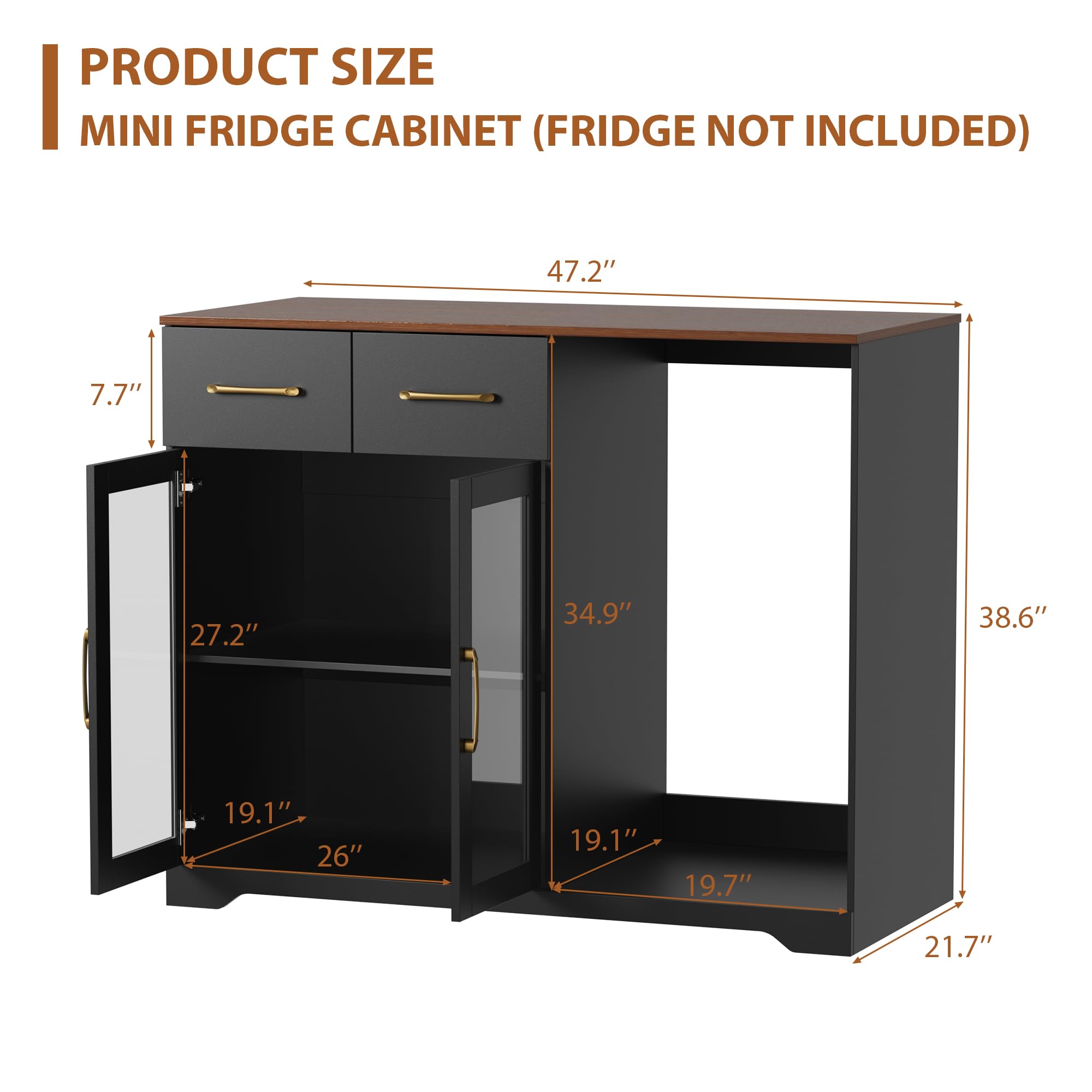 Coffee Bar Cabinet With Mini F - Home Bar And Fridge review and price
