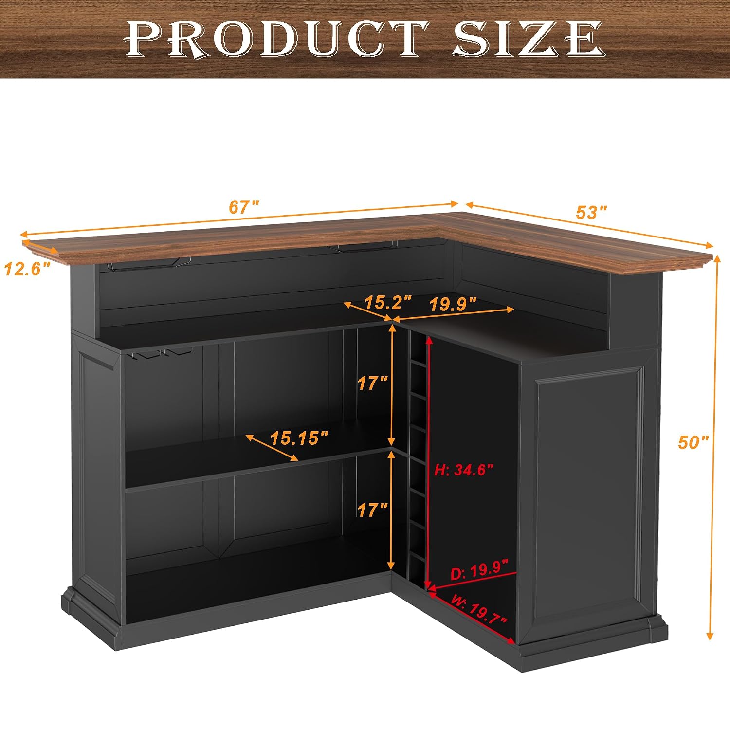 L-Shaped Home Bar Cabinet with - Home Bar And Fridge review and price